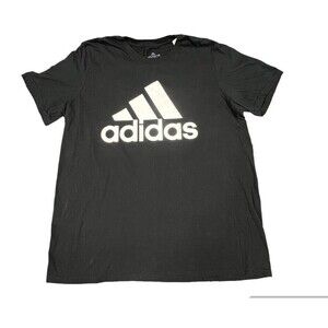 Adidas T Shirt Mens XL Black Amplifier‎ Tee Spellout Logo Pullover Casual